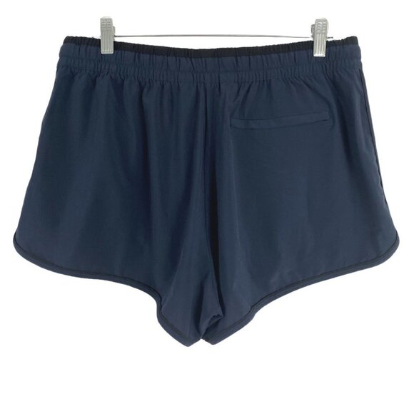 Athleta Colorblocked Shorts Navy Blue Black Running Women's Size 12‎ - Picture 4 of 6